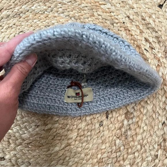 Woolrich Chunky Knit Radar Hat in Gray Wool Beanie - Picture 3 of 5